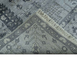 Tree of Life Silver And Gray 6x9 Hand Knotted Bamboo Silk Area Rug
