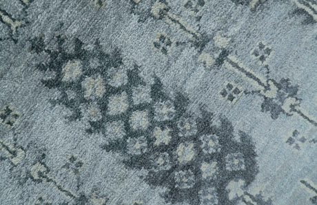 Tree of Life Silver And Gray 6x9 Hand Knotted Bamboo Silk Area Rug