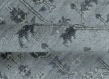 Tree of Life Silver And Gray 6x9 Hand Knotted Bamboo Silk Area Rug