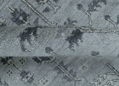 Tree of Life Silver And Gray 6x9 Hand Knotted Bamboo Silk Area Rug