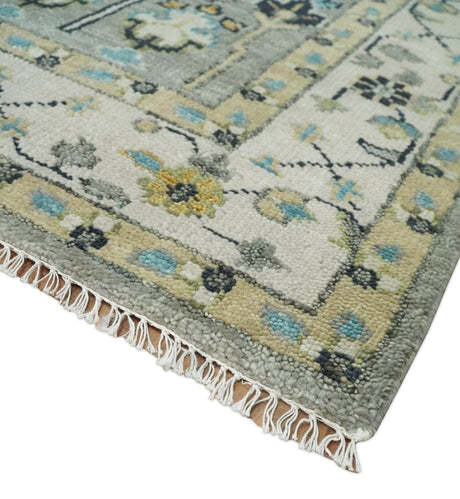 Tree of life Silver and Ivory Hand Knotted Traditional Multi Size Wool Area Rug