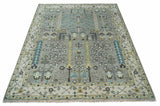 Tree of life Silver and Ivory Hand Knotted Traditional Multi Size Wool Area Rug