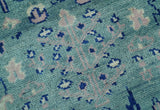 Tree of life Teal And Blue Hand knotted 4x6 Wool Area Rug