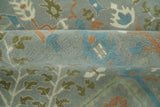 Tree of life Traditional Floral Gray, Beige, Green and Dark Peach Hand Tufted wool Area Rug