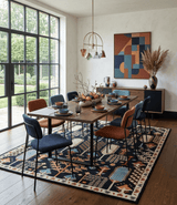 Tree of life Vibrant colorful Black, Beige, Peach and Blue Hand Knotted Traditional Oushak Custom Made wool area Rug