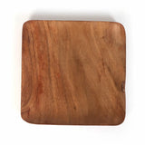 Tressa Acacia Wood Square Plates (Set of 3)-wooden platter-Parc Decor