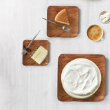 Tressa Acacia Wood Square Plates (Set of 3)-wooden platter-Parc Decor