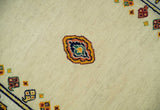 Tribal Art 5x7 Ivory and Beige Wool Hand Woven Southwestern Gabbeh Rug