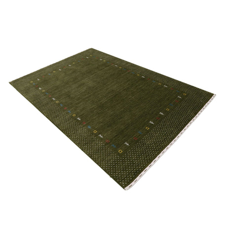 Tribal Border Design Hand Loomed Wool Area Rug