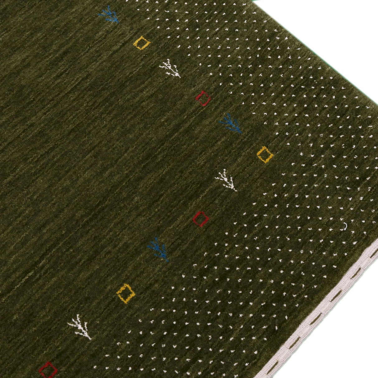 Tribal Border Design Hand Loomed Wool Area Rug