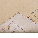 Tribal Border Ivory Design Hand Loomed Wool Area Rug