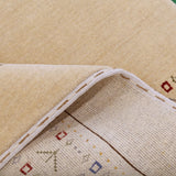 Tribal Border Ivory Design Hand Loomed Wool Area Rug