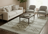 Tribal Custom Made Contemporary Beige Hand knotted Wool Area Rug