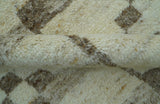 Tribal Custom Made Contemporary Beige Hand knotted Wool Area Rug