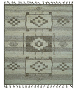 Tribal Custom Made Contemporary Beige Hand knotted Wool Area Rug