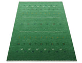 Tribal Design Green Custom Made Traditional Hand loom Wool Area Rug