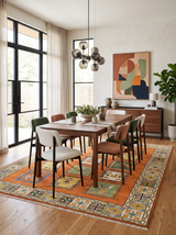 Tribal Gabbeh Rust, Ivory, Green and Beige Hand knotted Multi Size Antique Look Traditional Wool Area Rug