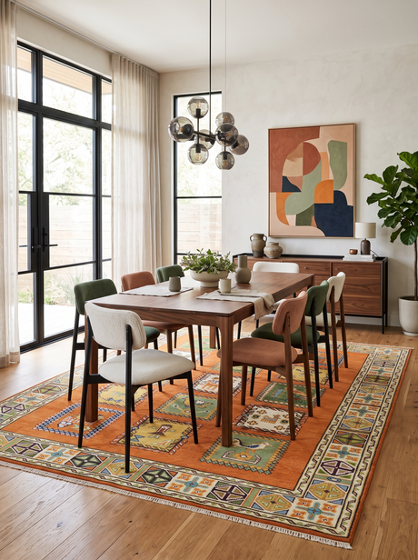 Tribal Gabbeh Rust, Ivory, Green and Beige Hand knotted Multi Size Antique Look Traditional Wool Area Rug