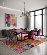 Tribal Gabbeh Rust, Ivory, Green and Pink Hand knotted Antique Look Traditional Wool Area Rug