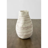 Tribal Lines Wool Ivory & Soft Stone Gourd Basket