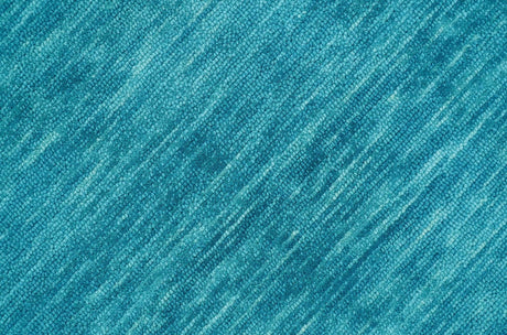 Trident Custom Made Solid Modern Blue Hand Tufted Wool Area Rug