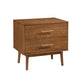 Tromso Mid-Century Modern 23" Walnut Nightstand with 2-Drawer and Round Tapered Legs-床头柜-Parc Decor