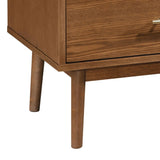Tromso Mid-Century Modern 23" Walnut Nightstand with 2-Drawer and Round Tapered Legs-床头柜-Parc Decor