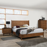 Tromso Mid-Century Modern 23" Walnut Nightstand with 2-Drawer and Round Tapered Legs-床头柜-Parc Decor