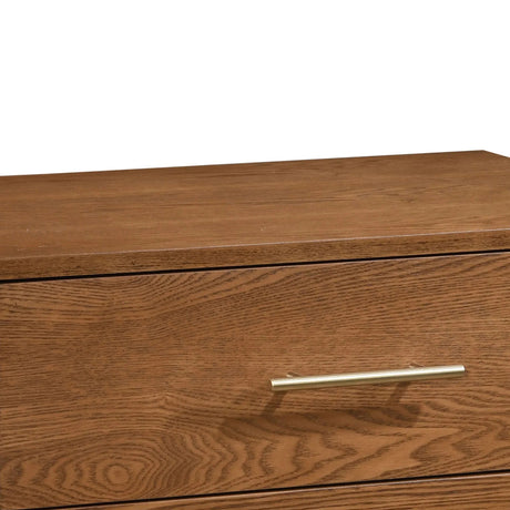 Tromso Mid-Century Modern 23" Walnut Nightstand with 2-Drawer and Round Tapered Legs-床头柜-Parc Decor
