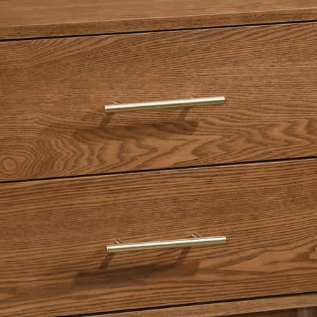 Tromso Mid-Century Modern 23" Walnut Nightstand with 2-Drawer and Round Tapered Legs-床头柜-Parc Decor