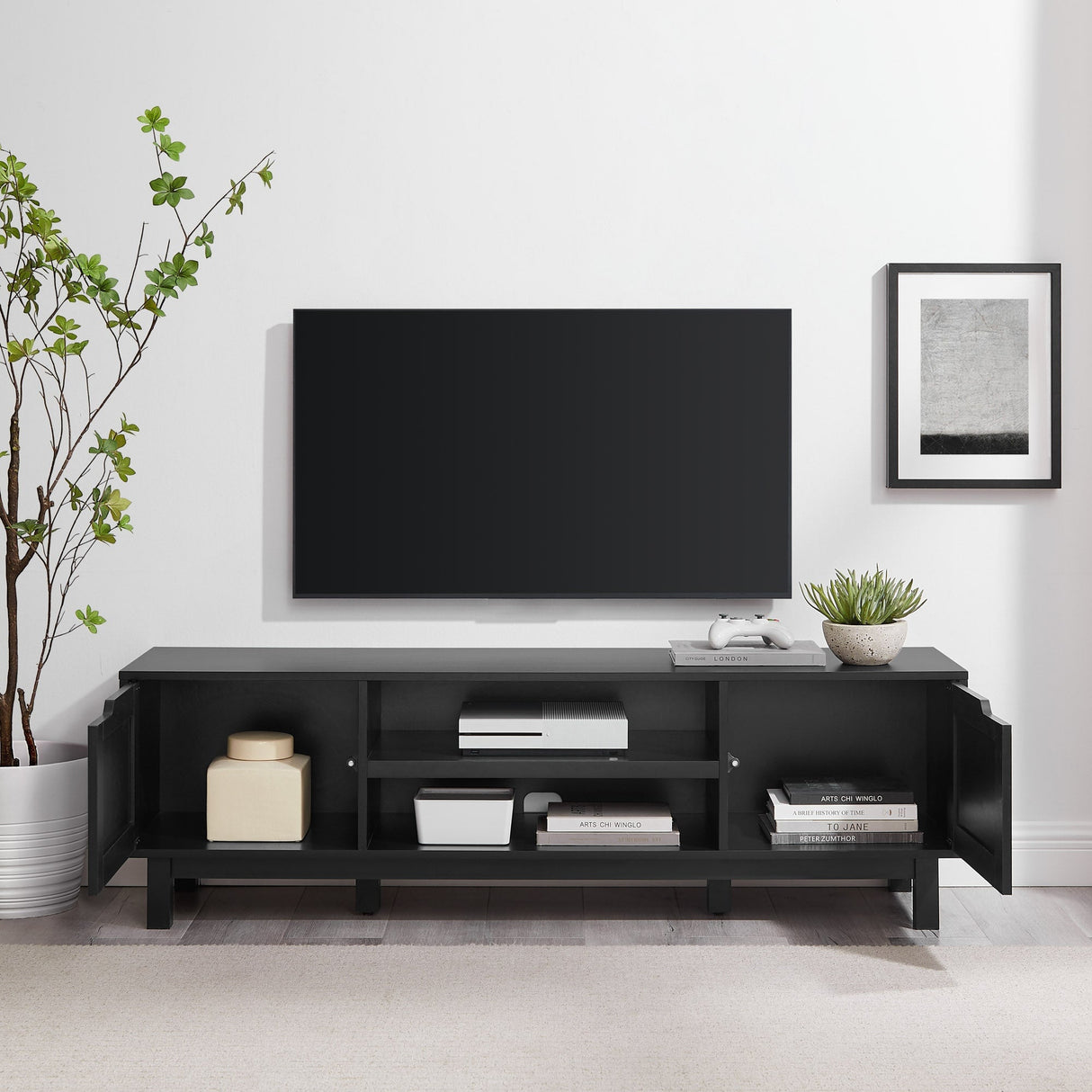 Tromso Modern 2-Door TV Stand for TVs up to 65”-Entertainment-Parc Decor
