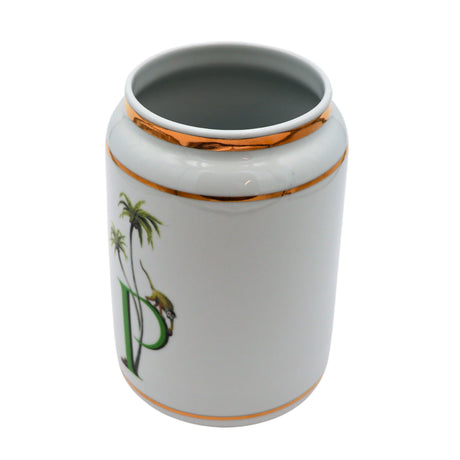 Tropical Palm & Monkey Ceramic Vase