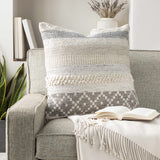 Truckee Neutral Textured Wool Throw Pillow-Throw Pillows-Parc Decor