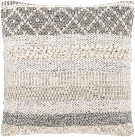 Truckee Neutral Textured Wool Throw Pillow-Throw Pillows-Parc Decor