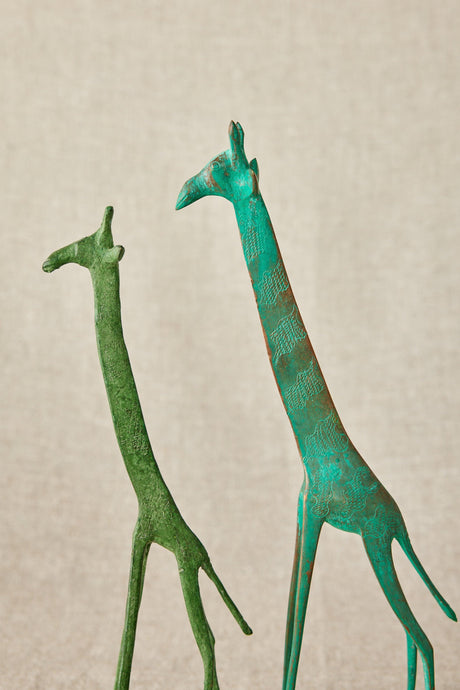 Tuareg Brass Giraffes Figurines-Décor Collection-Parc Decor