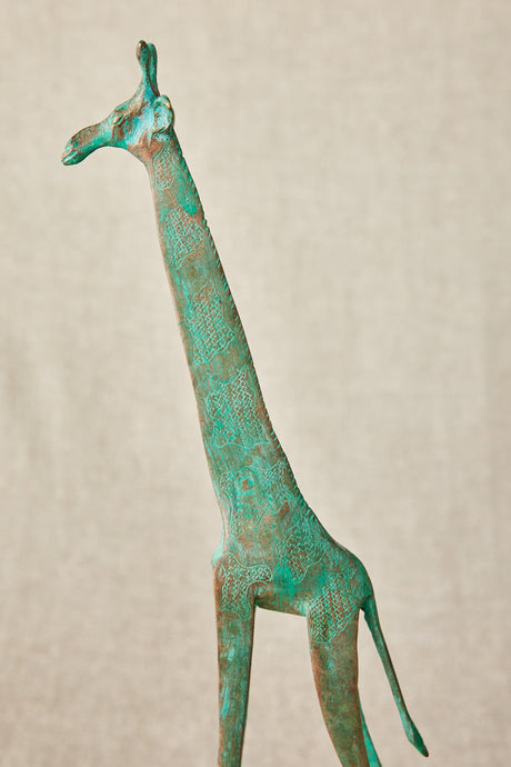 Tuareg Brass Giraffes Figurines-Décor Collection-Parc Decor