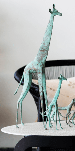 Tuareg Brass Giraffes Figurines-Décor Collection-Parc Decor
