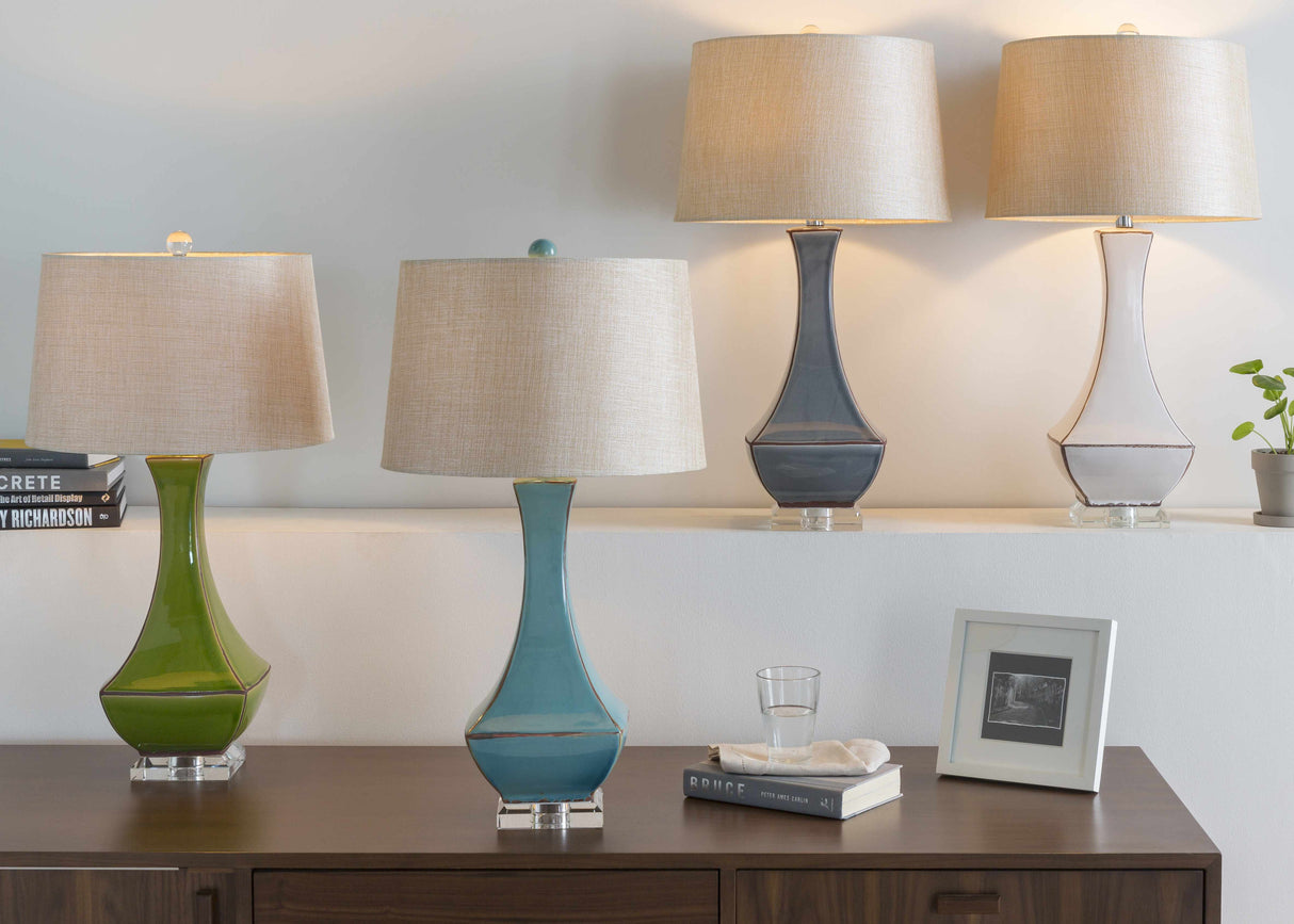 Tuka Tan Ceramic Table Lamp-Lighting-Parc Decor