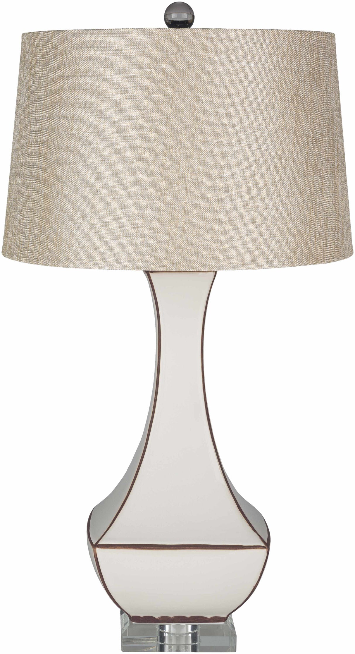 Tuka Tan Ceramic Table Lamp-Lighting-Parc Decor