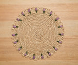 Tulip Floral Placemat – Hand-Crocheted Raffia – Spring Table Decor – Easter Table Setting – Handmade by Artisans in Madagascar-table tops-Parc Decor
