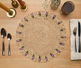 Tulip Floral Placemat – Hand-Crocheted Raffia – Spring Table Decor – Easter Table Setting – Handmade by Artisans in Madagascar-table tops-Parc Decor