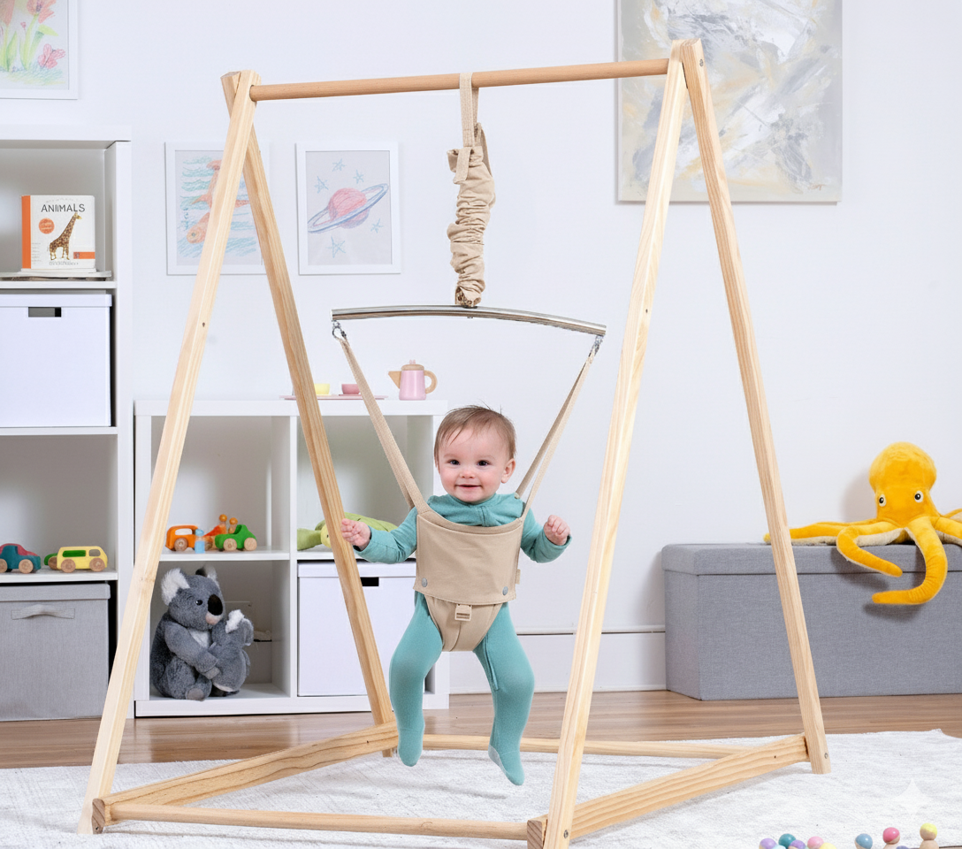 Tulip – Foldable Baby Bouncer - Beige-Indoor-Parc Decor