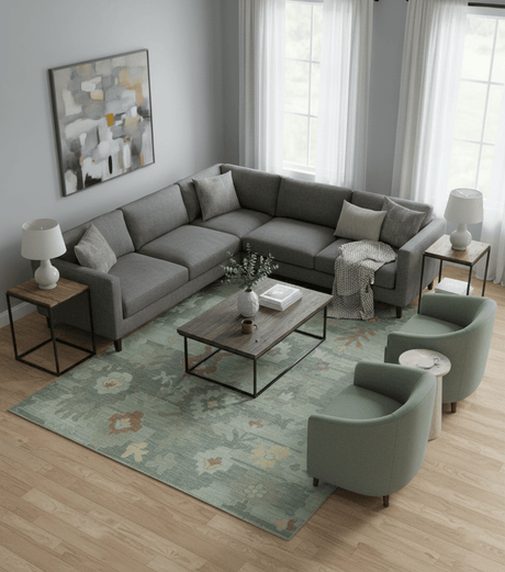 Tulu Distressed Modern Ikat Design Hand Knotted Custom Made wool rug