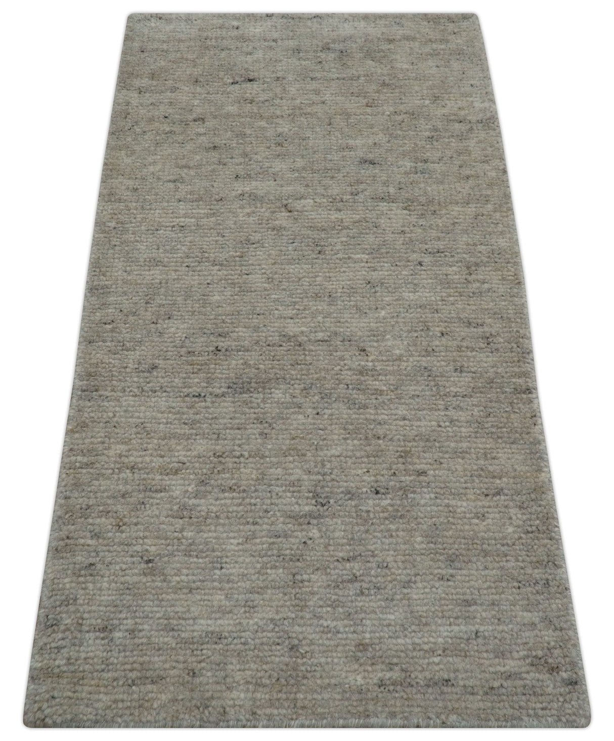 Tulu Modern Solid Beige Hand Knotted Wool Area Rug