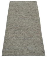 Tulu Modern Solid Beige Hand Knotted Wool Area Rug