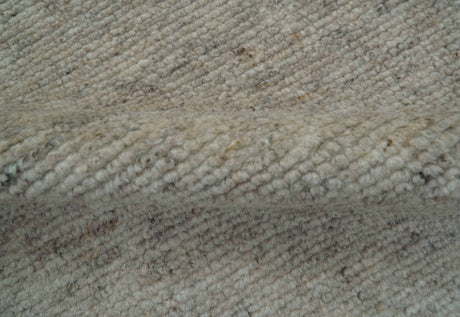 Tulu Modern Solid Beige Hand Knotted Wool Area Rug