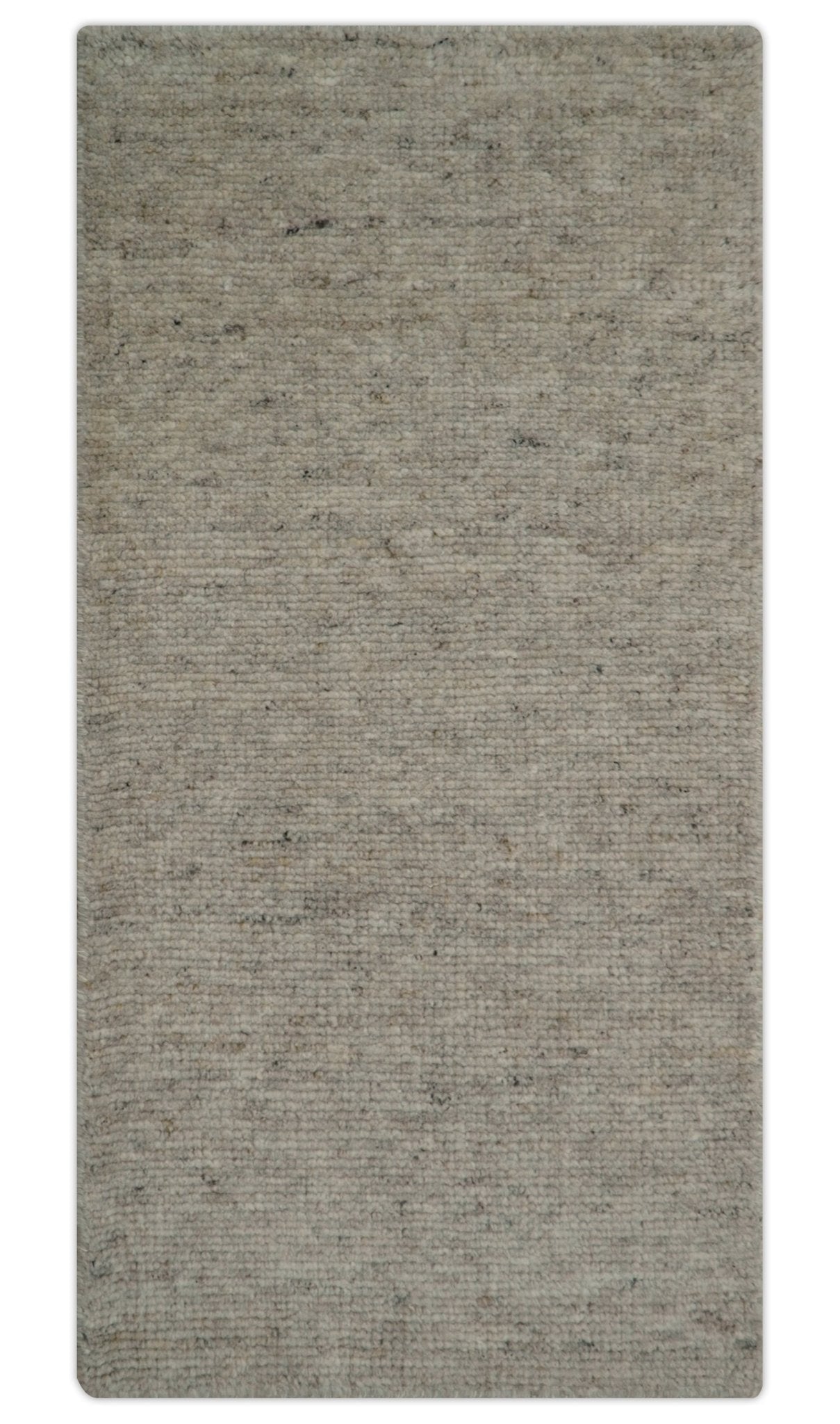 Tulu Modern Solid Beige Hand Knotted Wool Area Rug