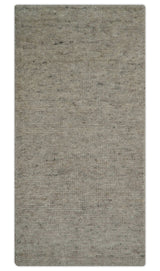 Tulu Modern Solid Beige Hand Knotted Wool Area Rug
