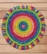 Tulum Raffia Placemat, colorful woven tabletop-Placemats-Parc Decor