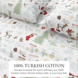 Turkish Cotton Christmas Flannel Sheet Set - Whittaker Collection